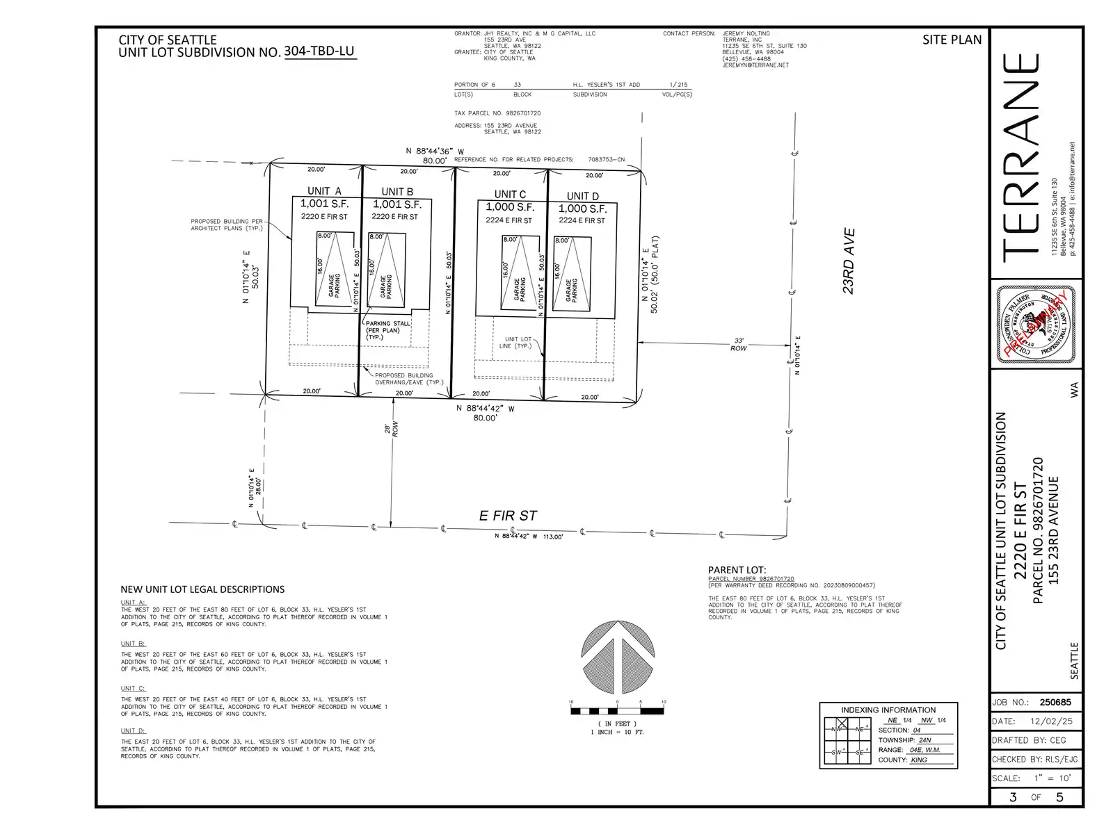 Site plan for 155 23rd Ave