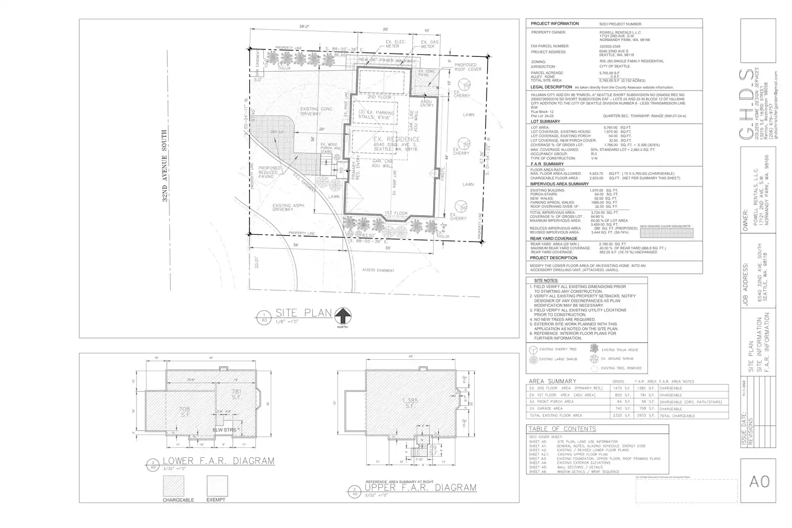 Site plan for 6540 B 32nd Ave S