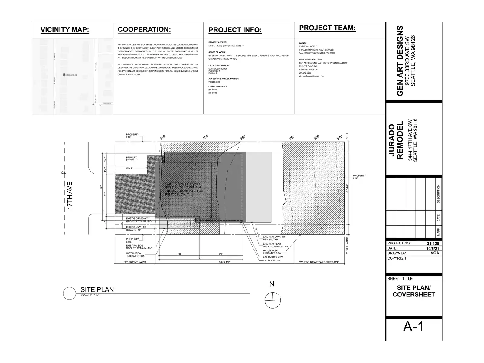 Site plan for 5444 17th Ave SW