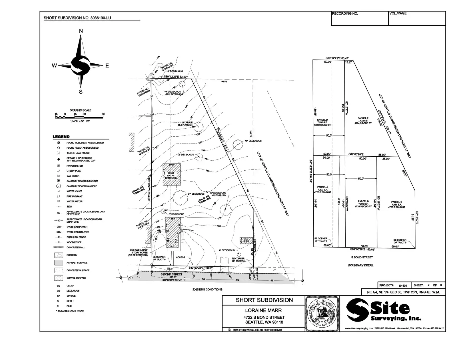 Site plan for 4722 S Bond St