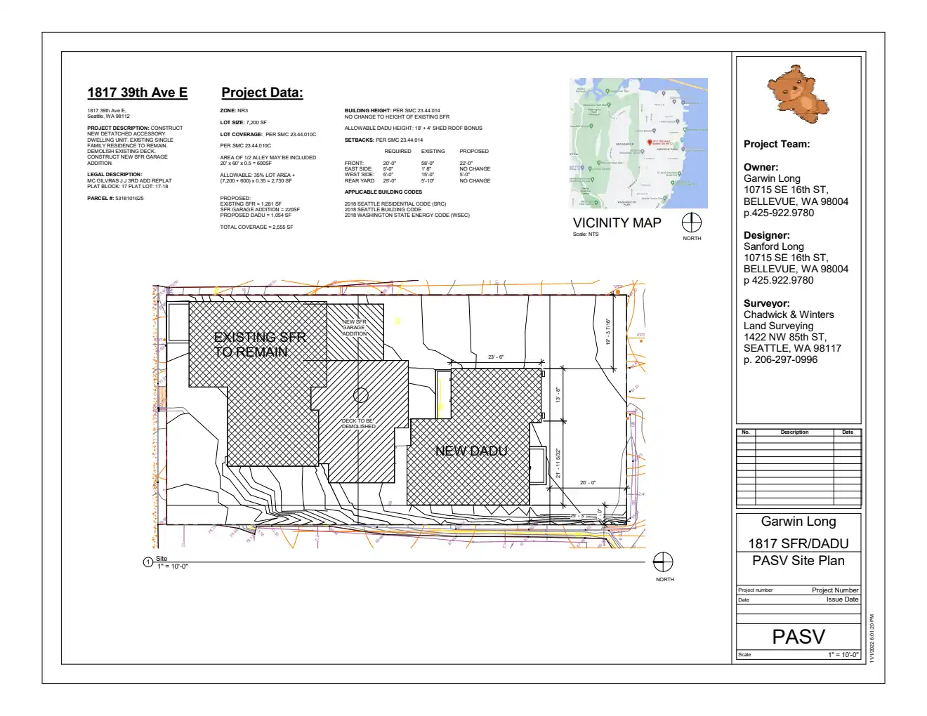 Site plan for 1817 39th Ave E