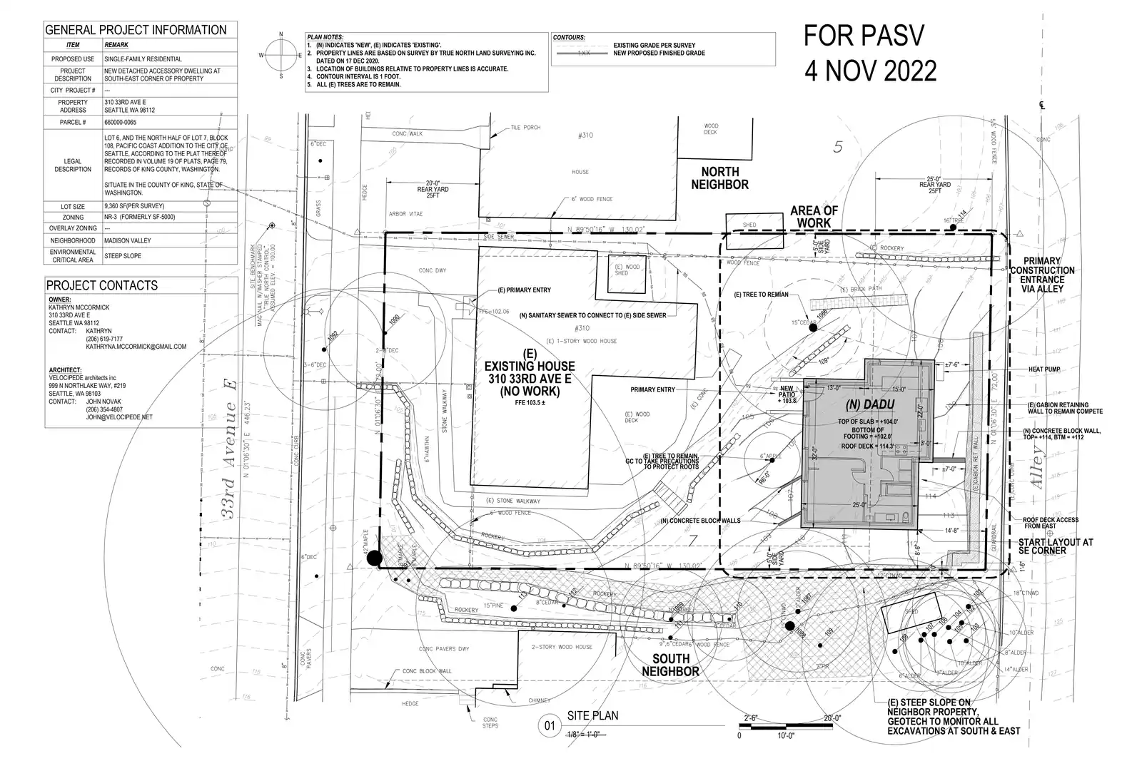 Site plan for 310 33rd Ave E