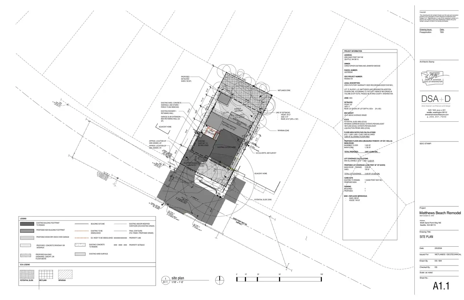 Site plan for 9026 Sand Point Way NE