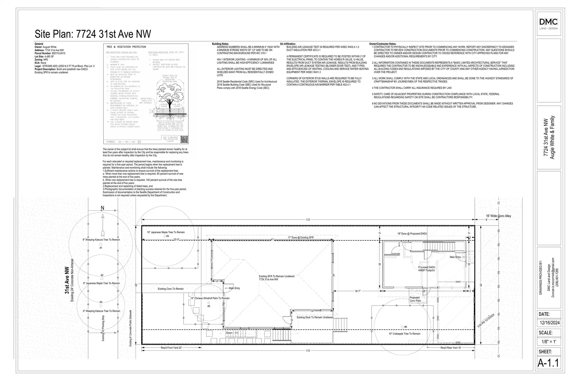 Site plan for 7726 31st Ave NW