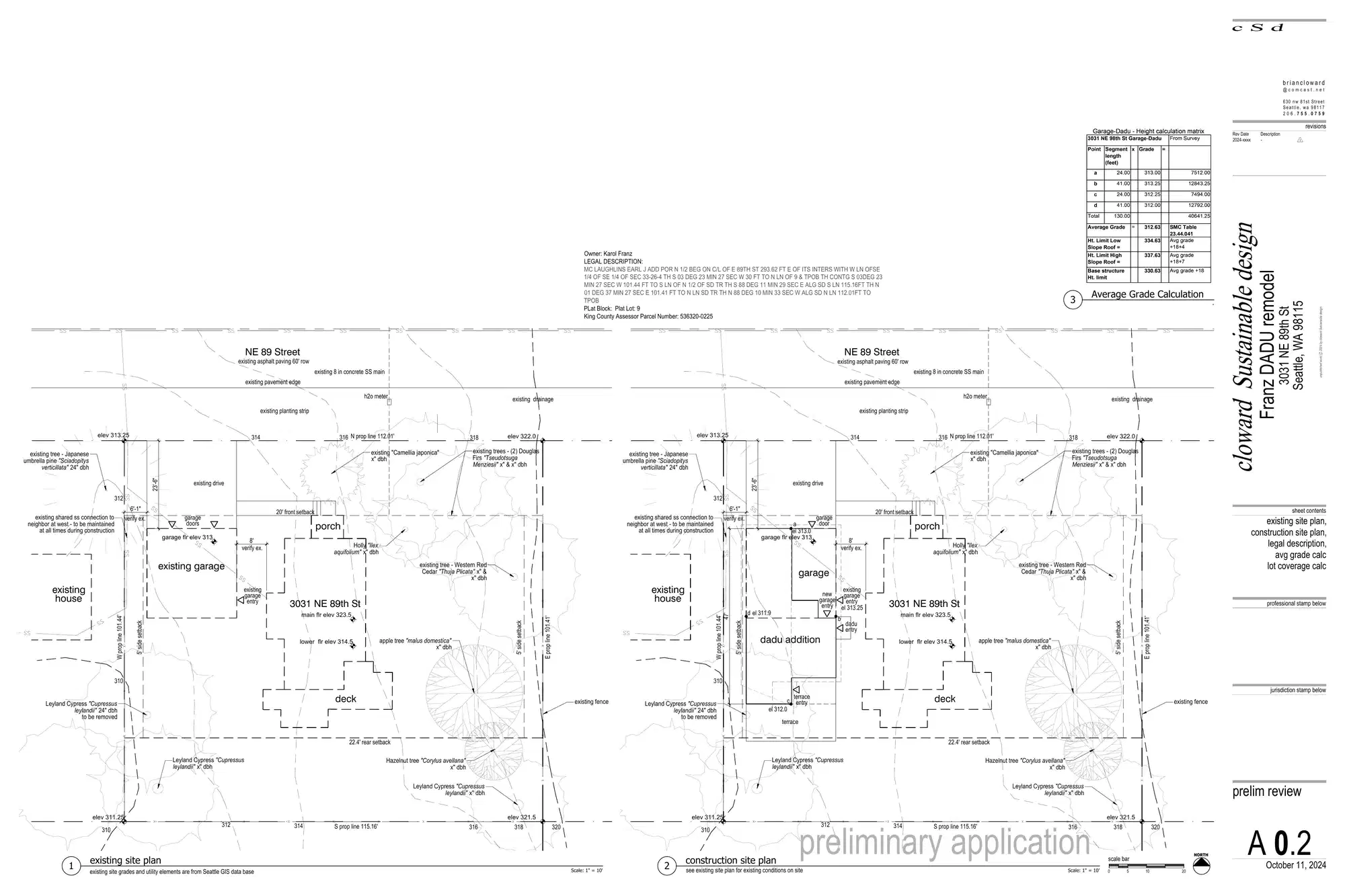 Site plan for 3029 NE 89th St