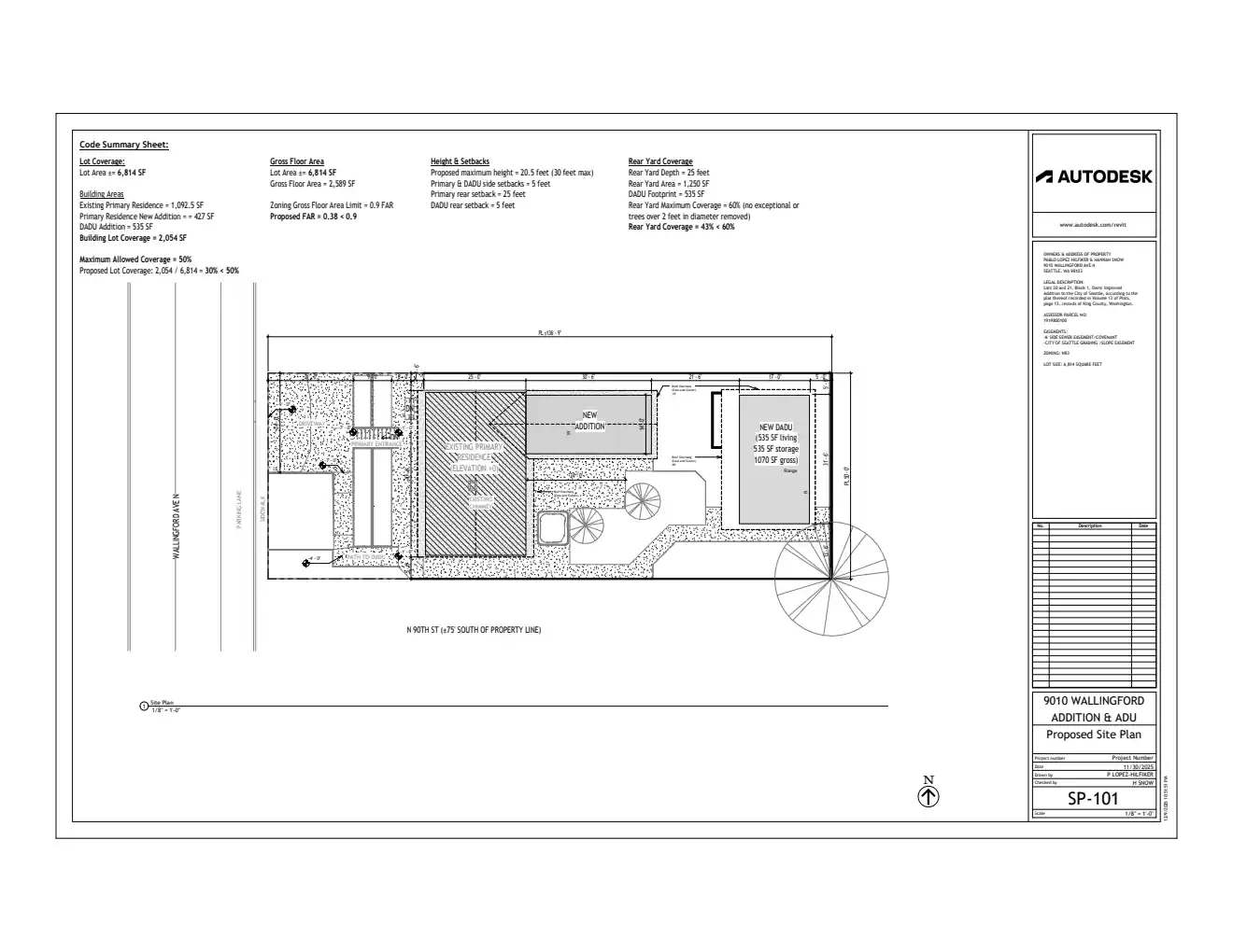 Site plan for 9008 Wallingford Ave N