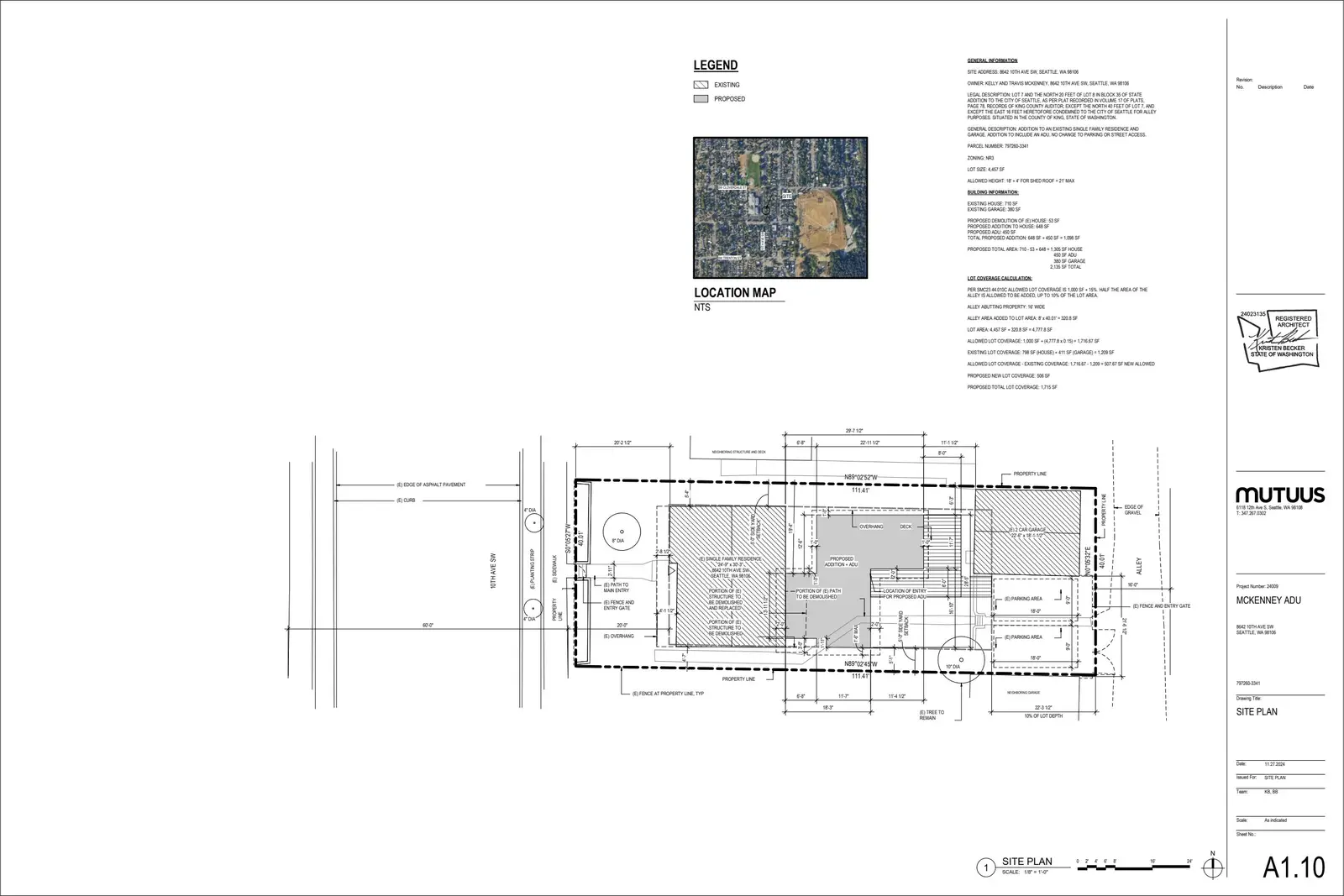 Site plan for 8642 10th Ave SW