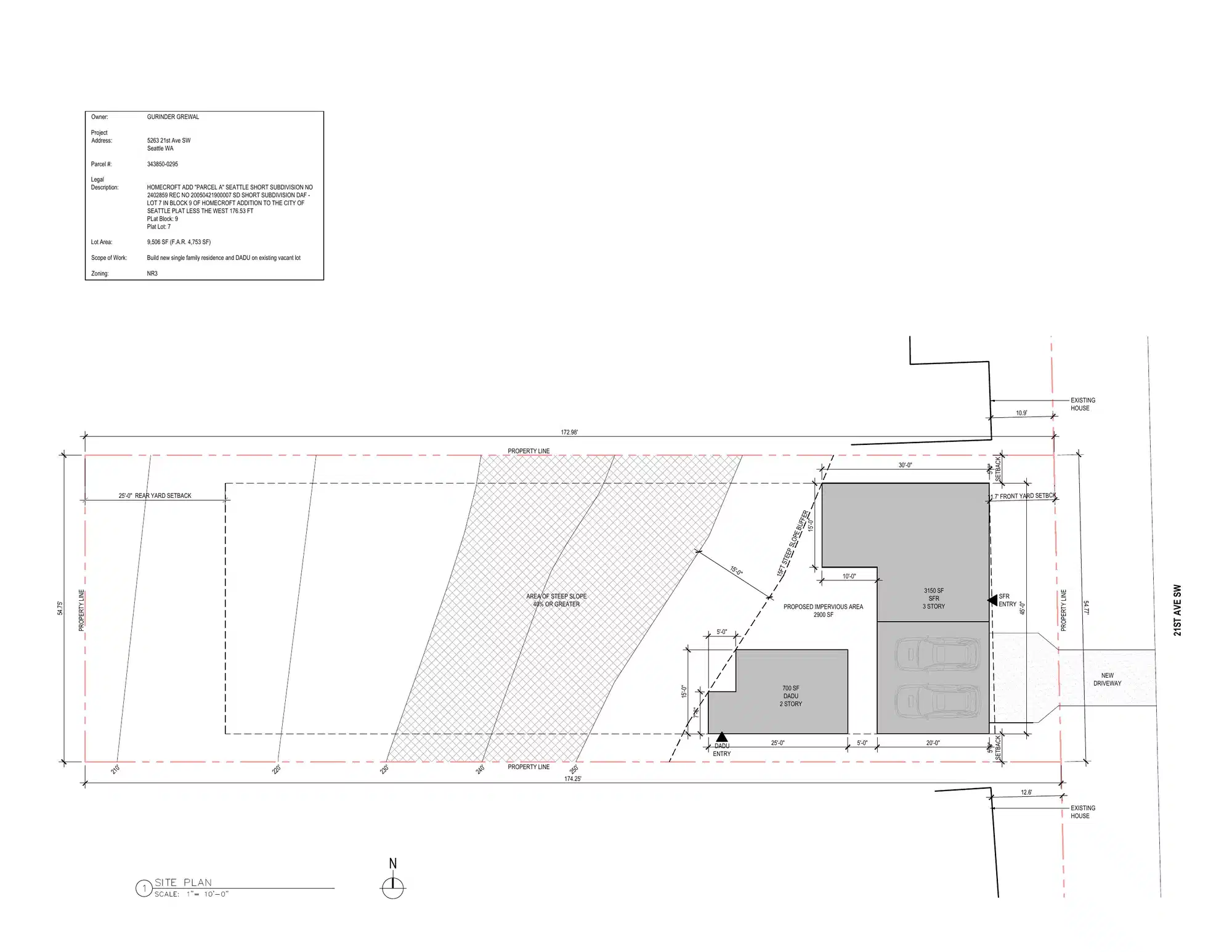 Site plan for 5263 21st Ave SW