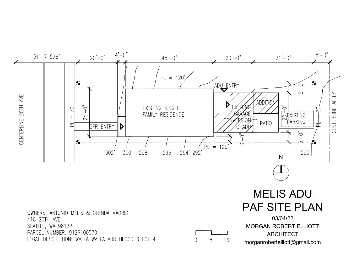 Site plan for 418 20th Ave
