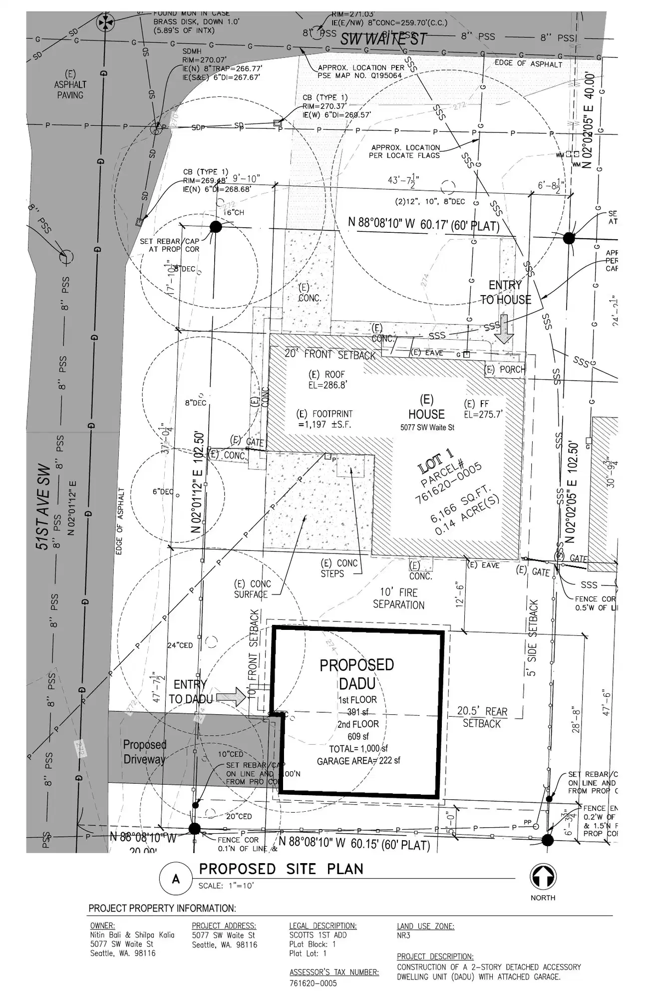 Site plan for 2608 51st Ave SW