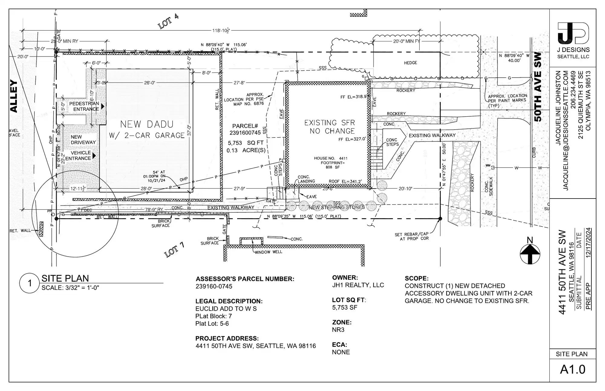 Site plan for 4413 50th Ave SW