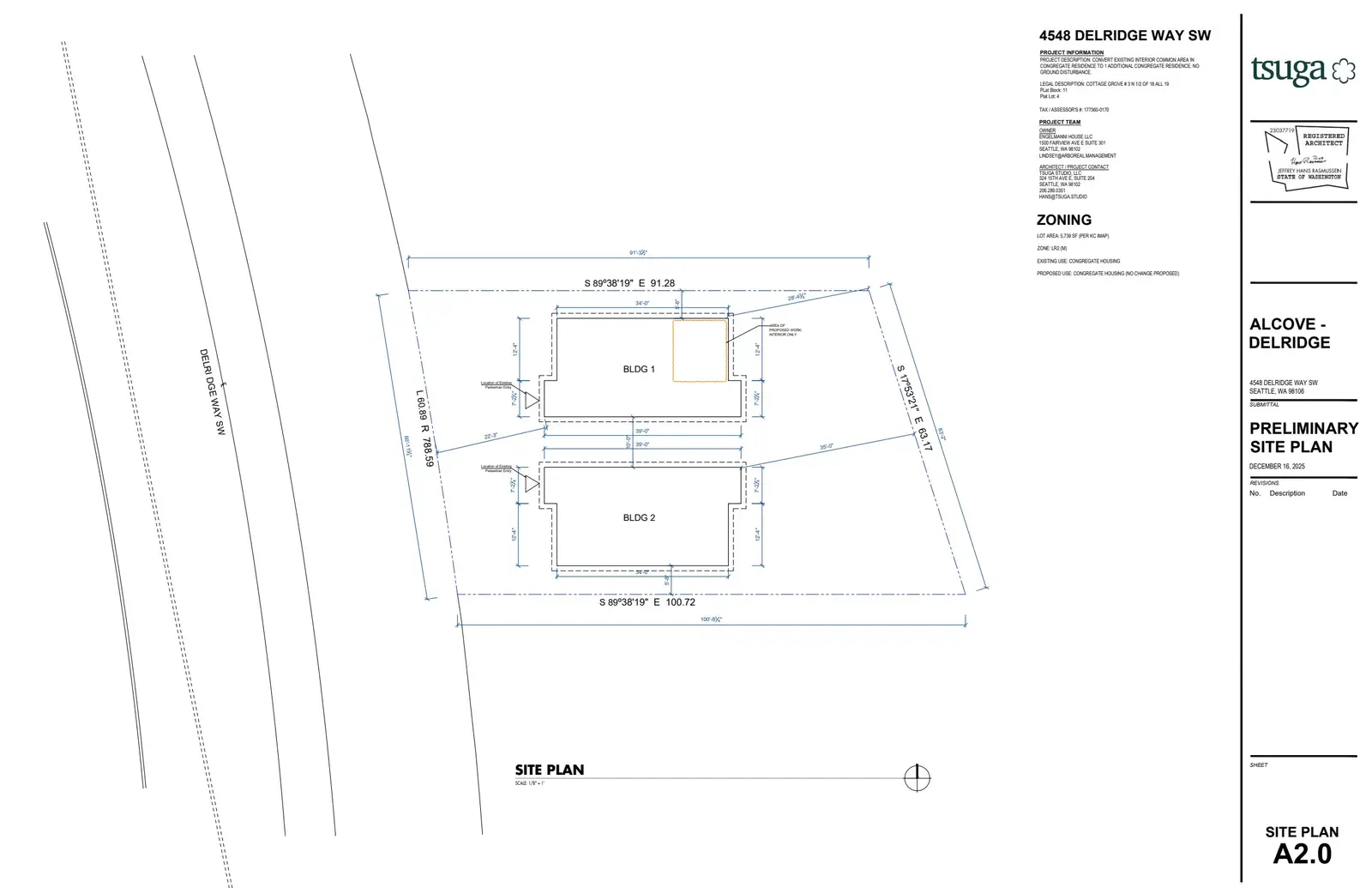 Site plan for 4548 Delridge Way SW