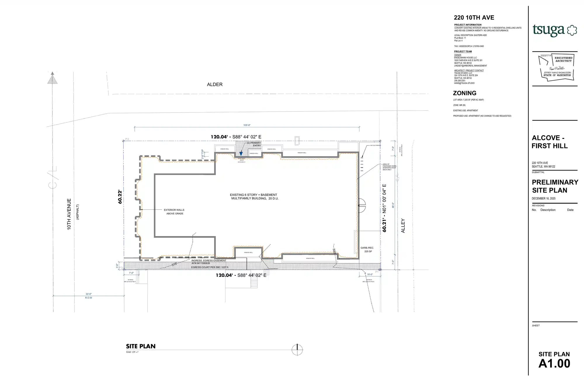Site plan for 220 10th Ave