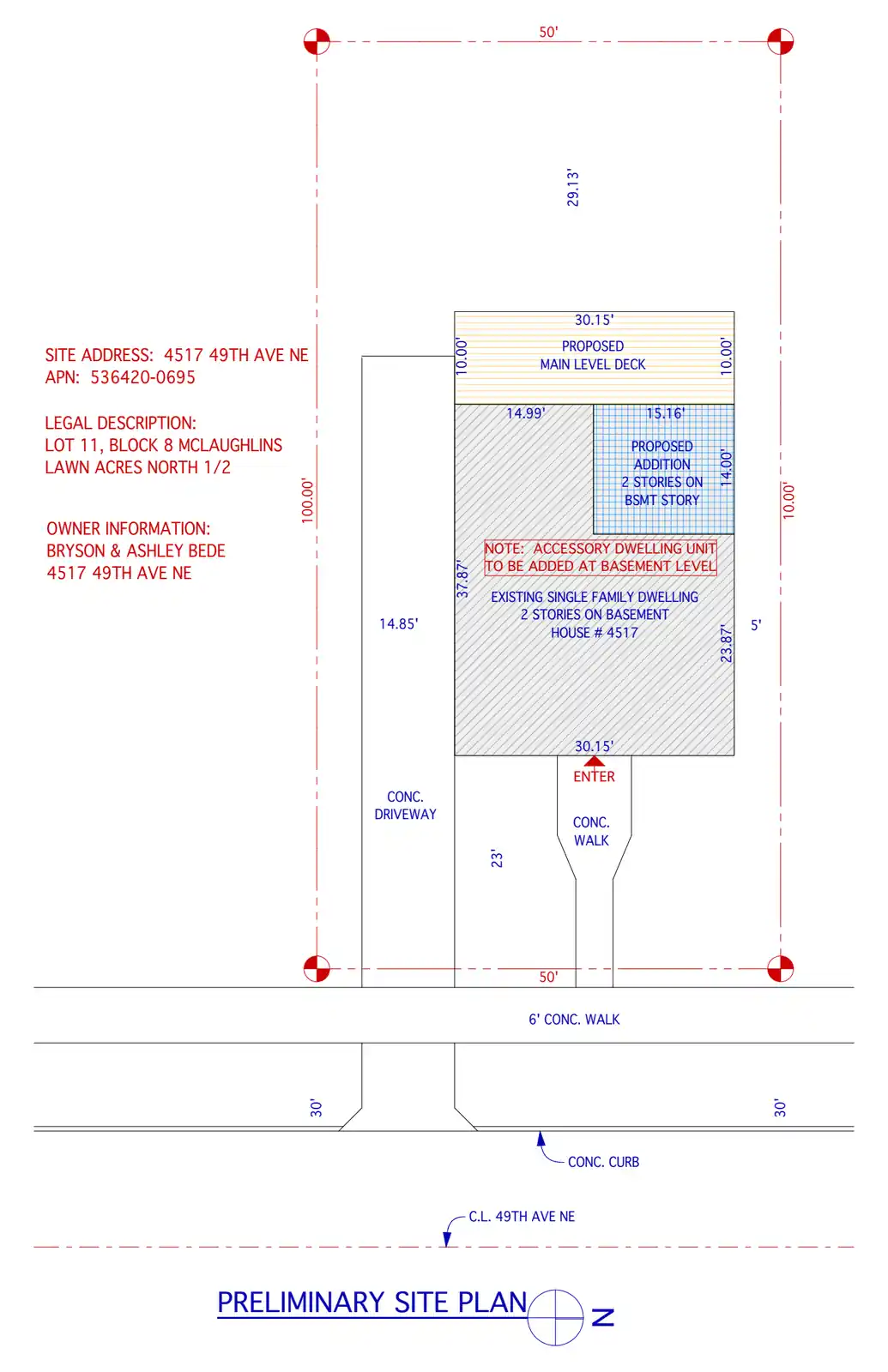 Site plan for 4517 49th Ave NE