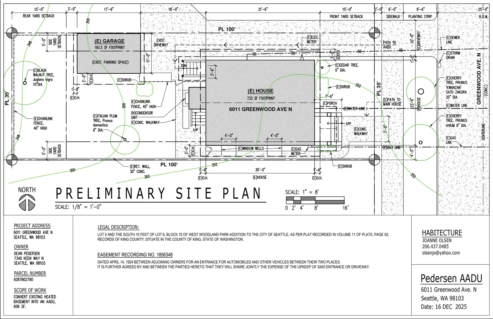 Site plan for 6011 Greenwood Ave N
