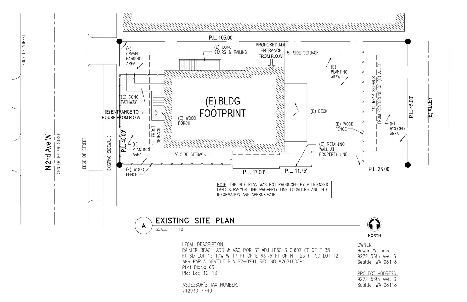 Site plan for 9272 56th Ave S