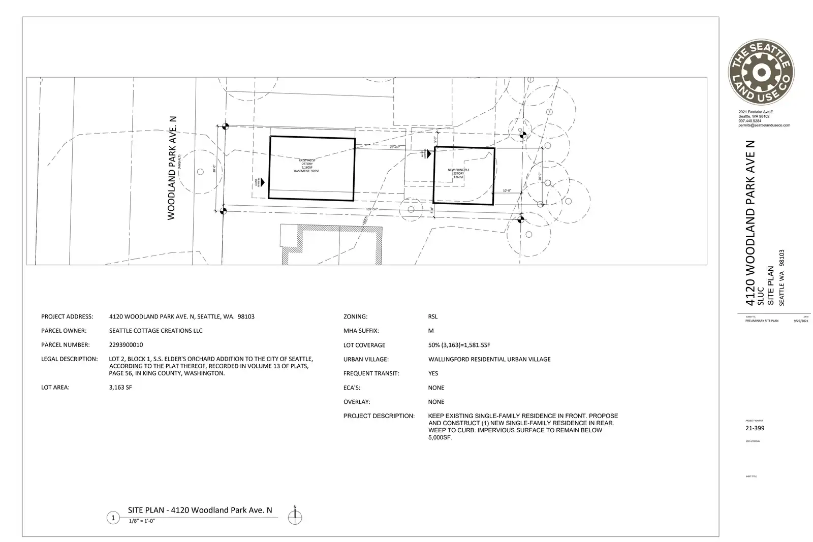 Site plan for 4118 Woodland Park Ave N