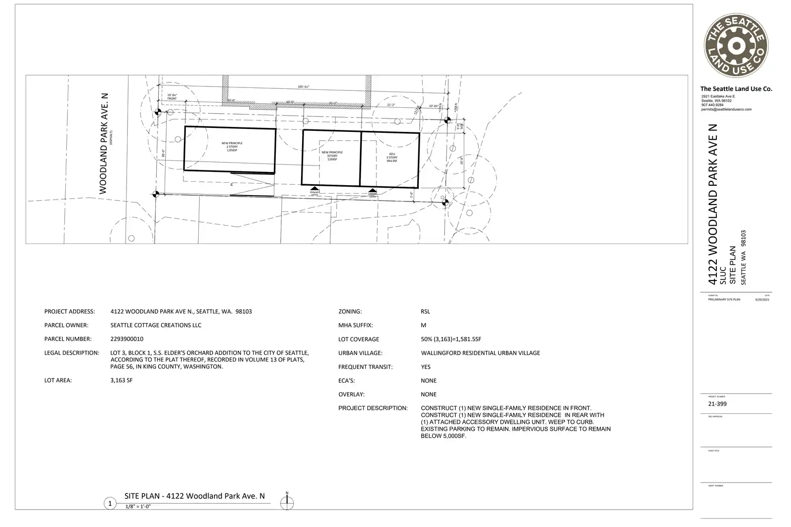 Site plan for 4122 Woodland Park Ave N