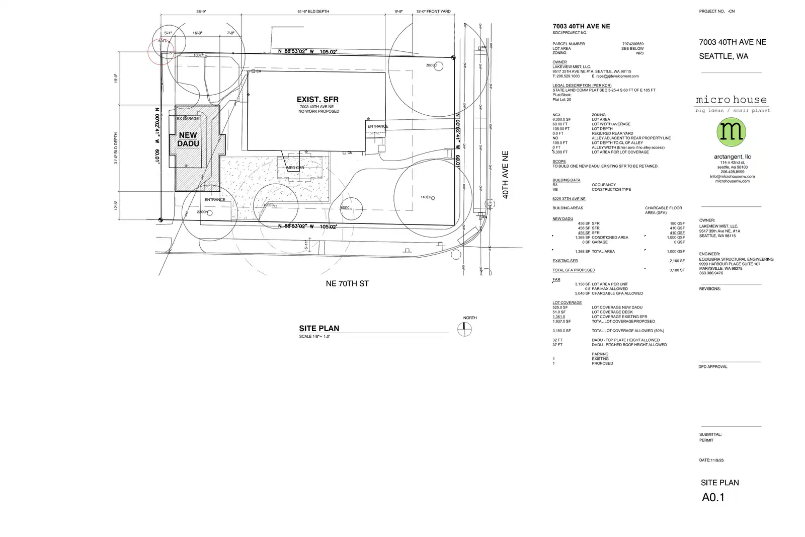 Site plan for 3910 NE 70th St