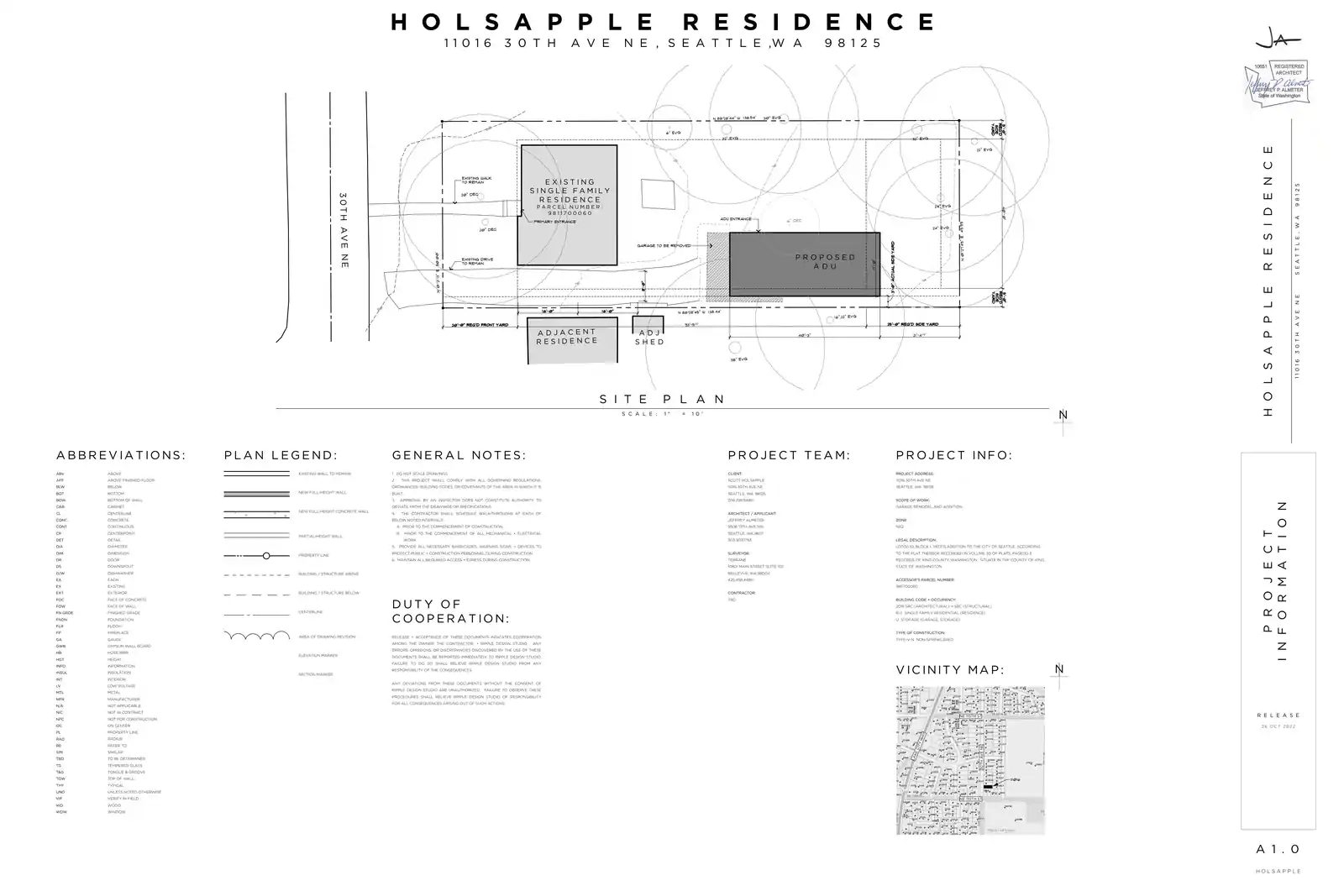 Site plan for 11014 30th Ave NE