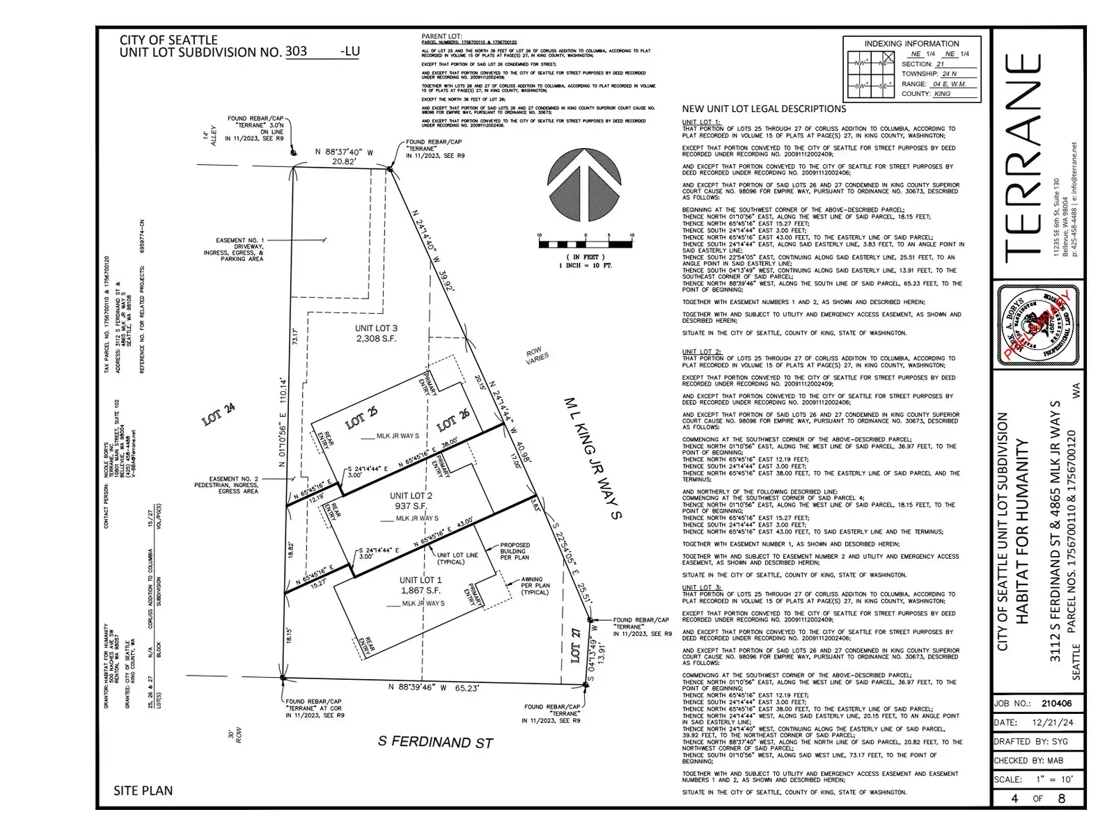 Site plan for 3112 S Ferdinand St