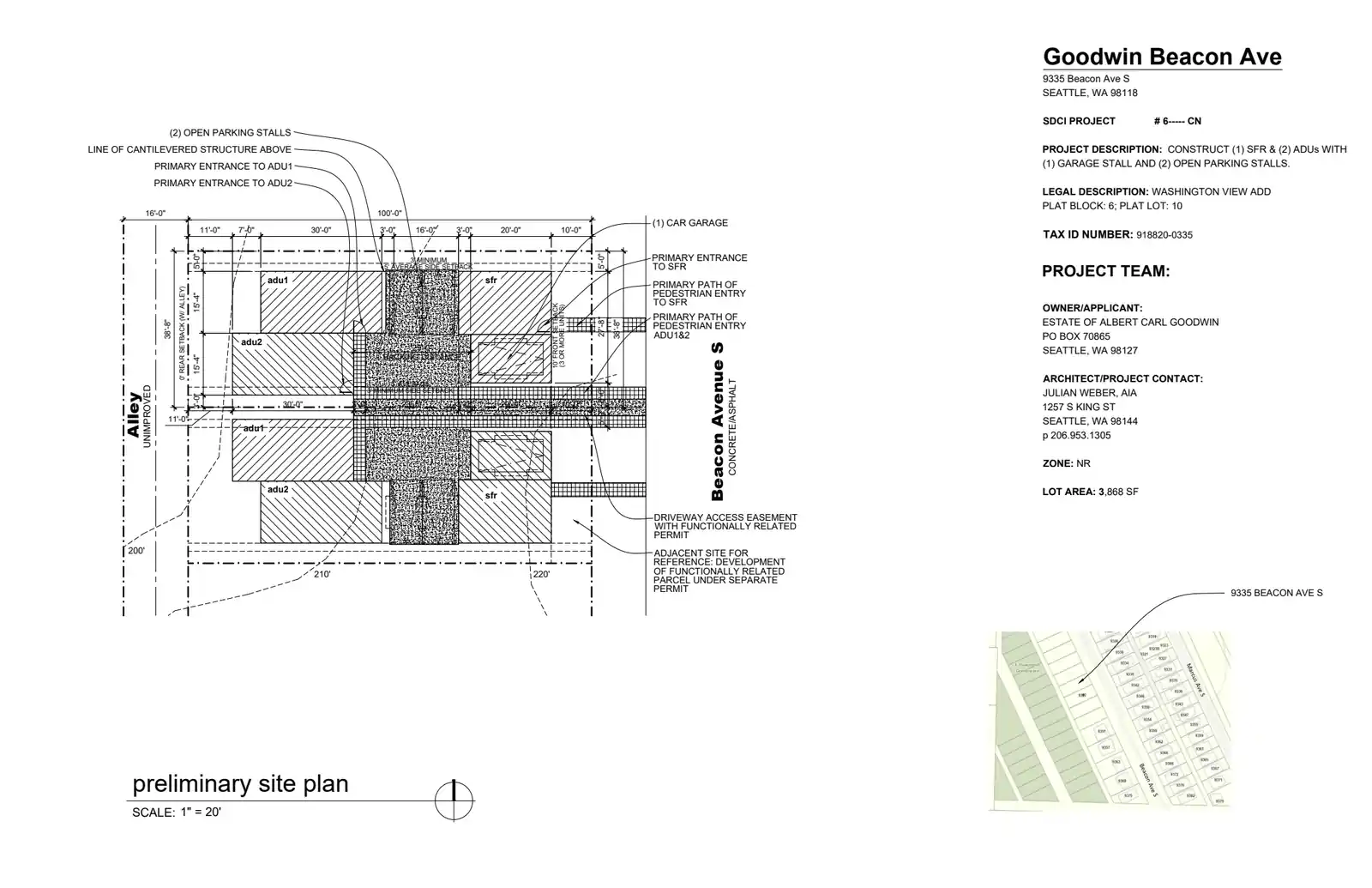 Site plan for 9335 Beacon Ave S