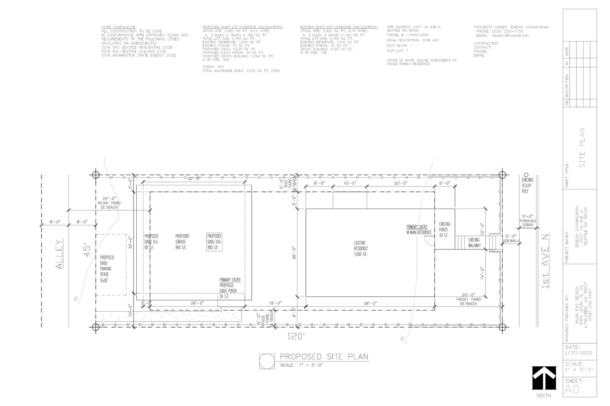 Site plan for 2207 1st Ave N