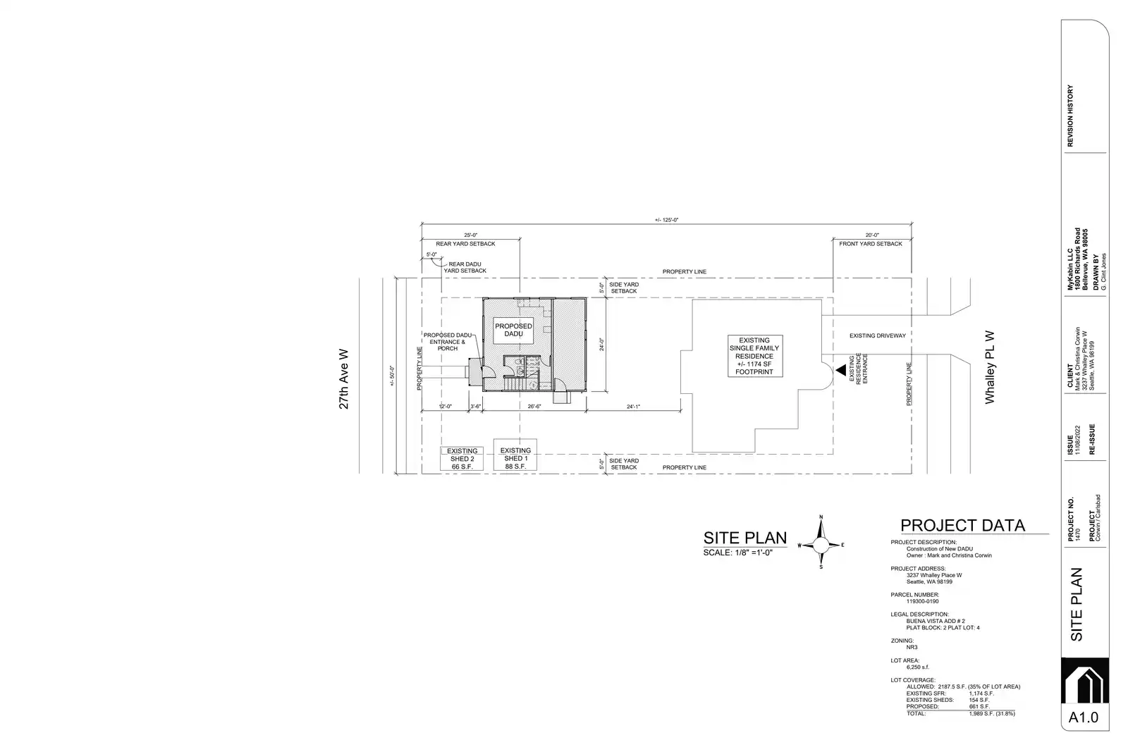 Site plan for 3237 Whalley Pl W