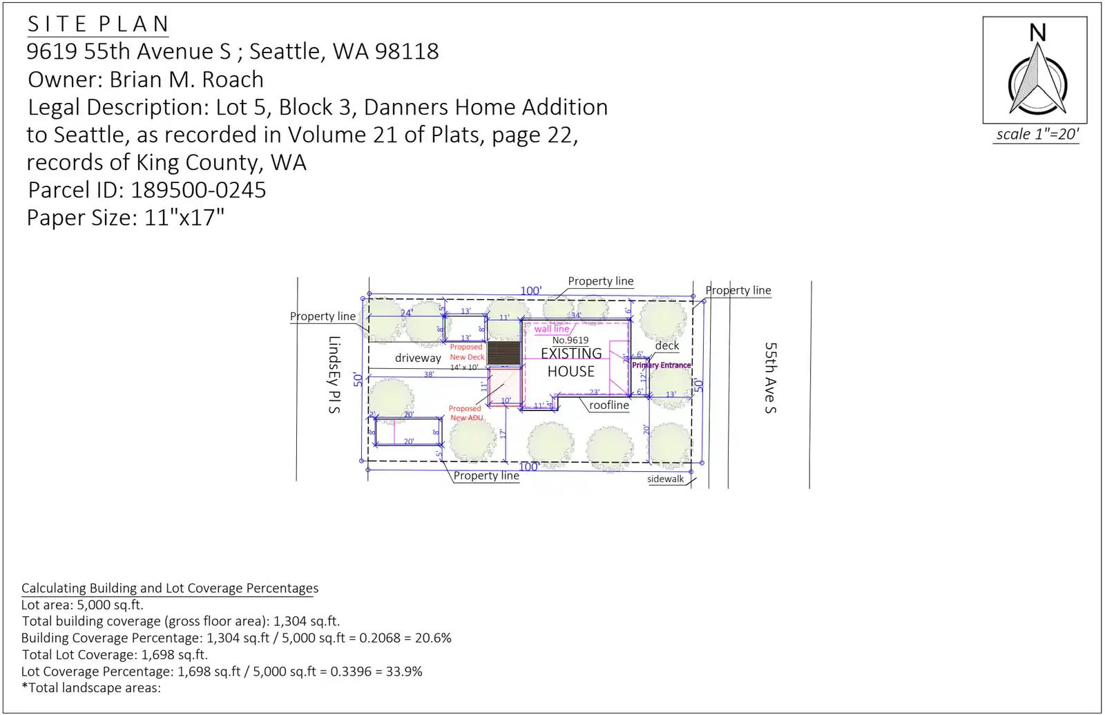 Site plan for 9619 55th Ave S
