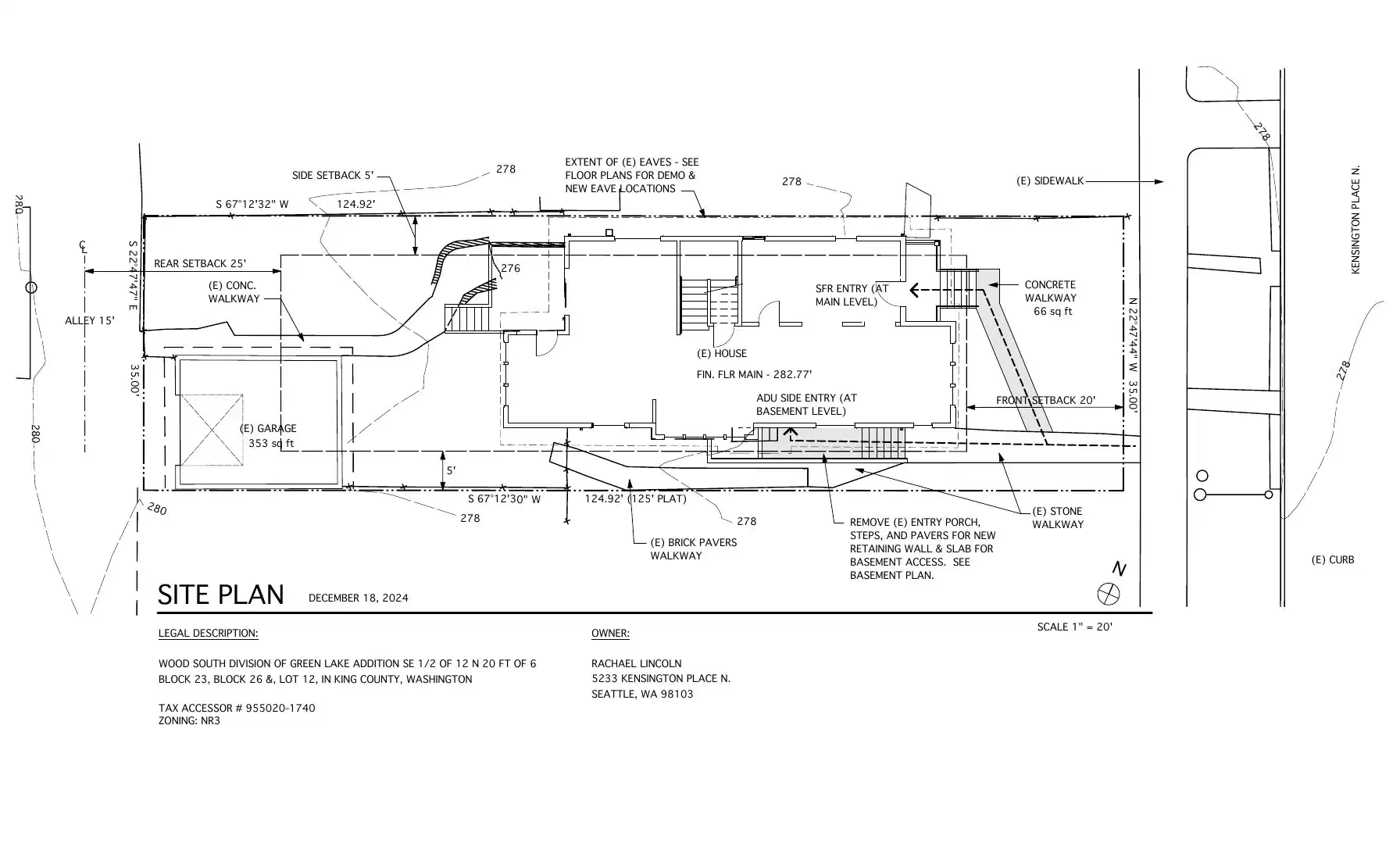 Site plan for 5233 Kensington Pl N
