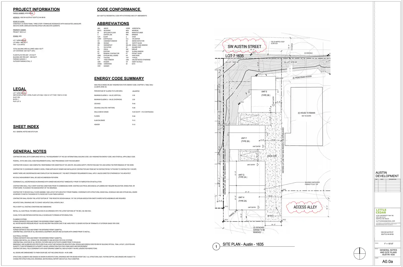 Site plan for 1635 SW Austin St