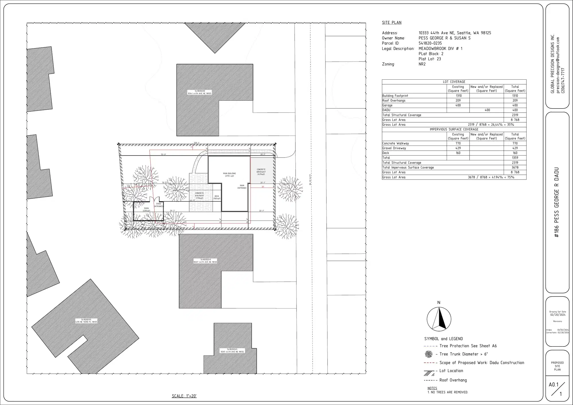 Site plan for 10335 44th Ave NE