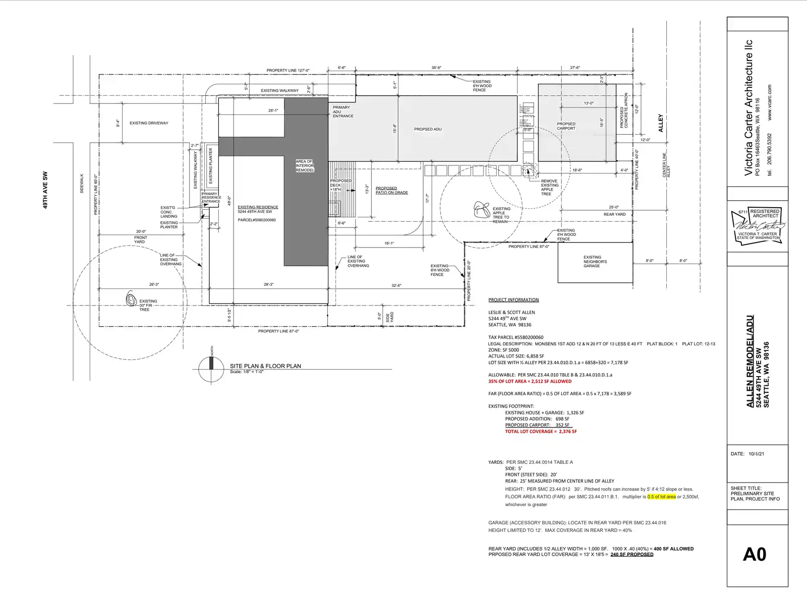 Site plan for 5244 49th Ave SW
