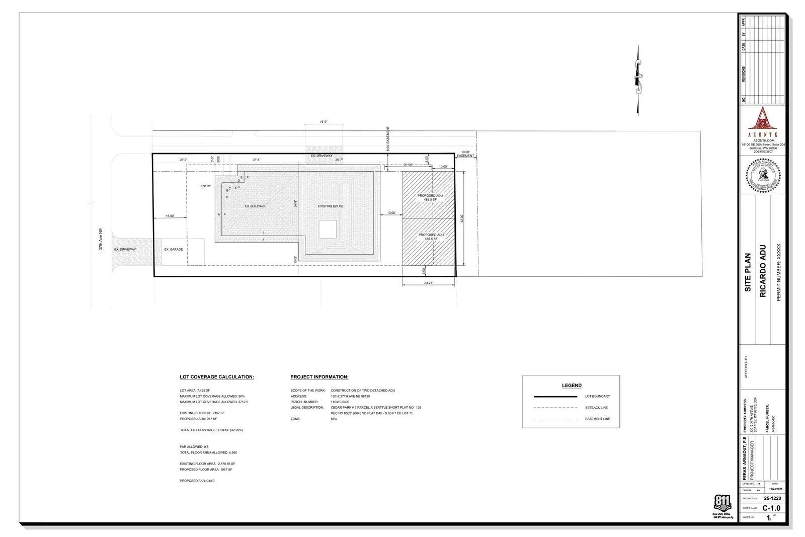 Site plan for 13012 37th Ave NE