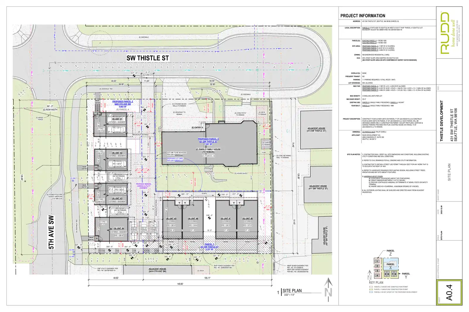 Site plan for 431 SW Thistle St