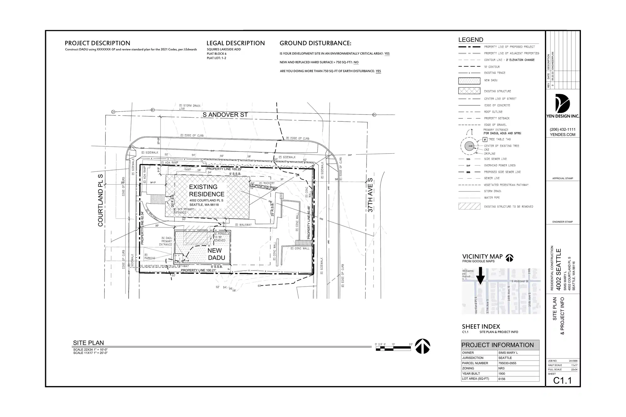 Site plan for 4004 Courtland Pl S