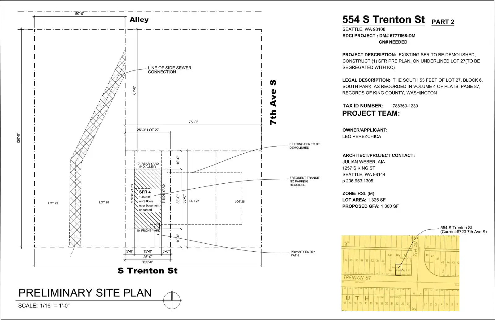 Site plan for 554 S Trenton St