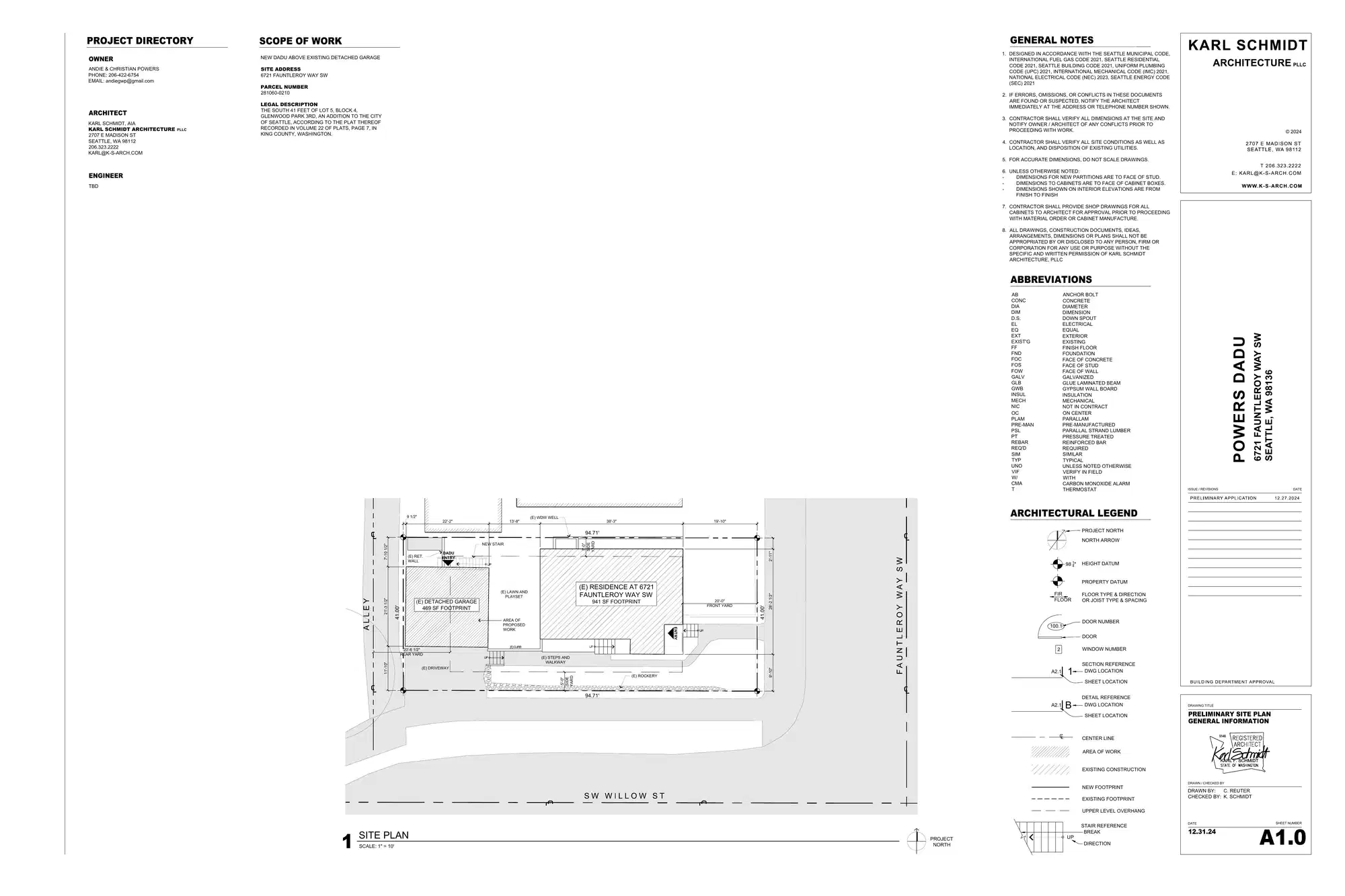 Site plan for 4506 SW Willow St