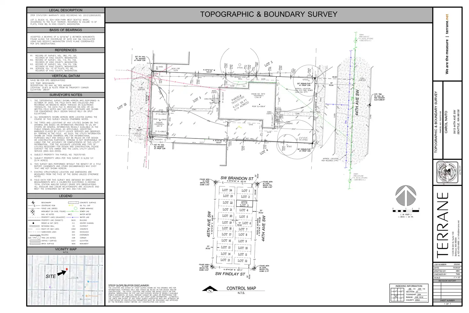 Site plan for 5411 44th Ave SW