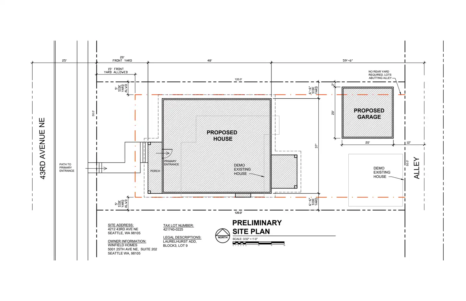 Site plan for 4212 43rd Ave NE