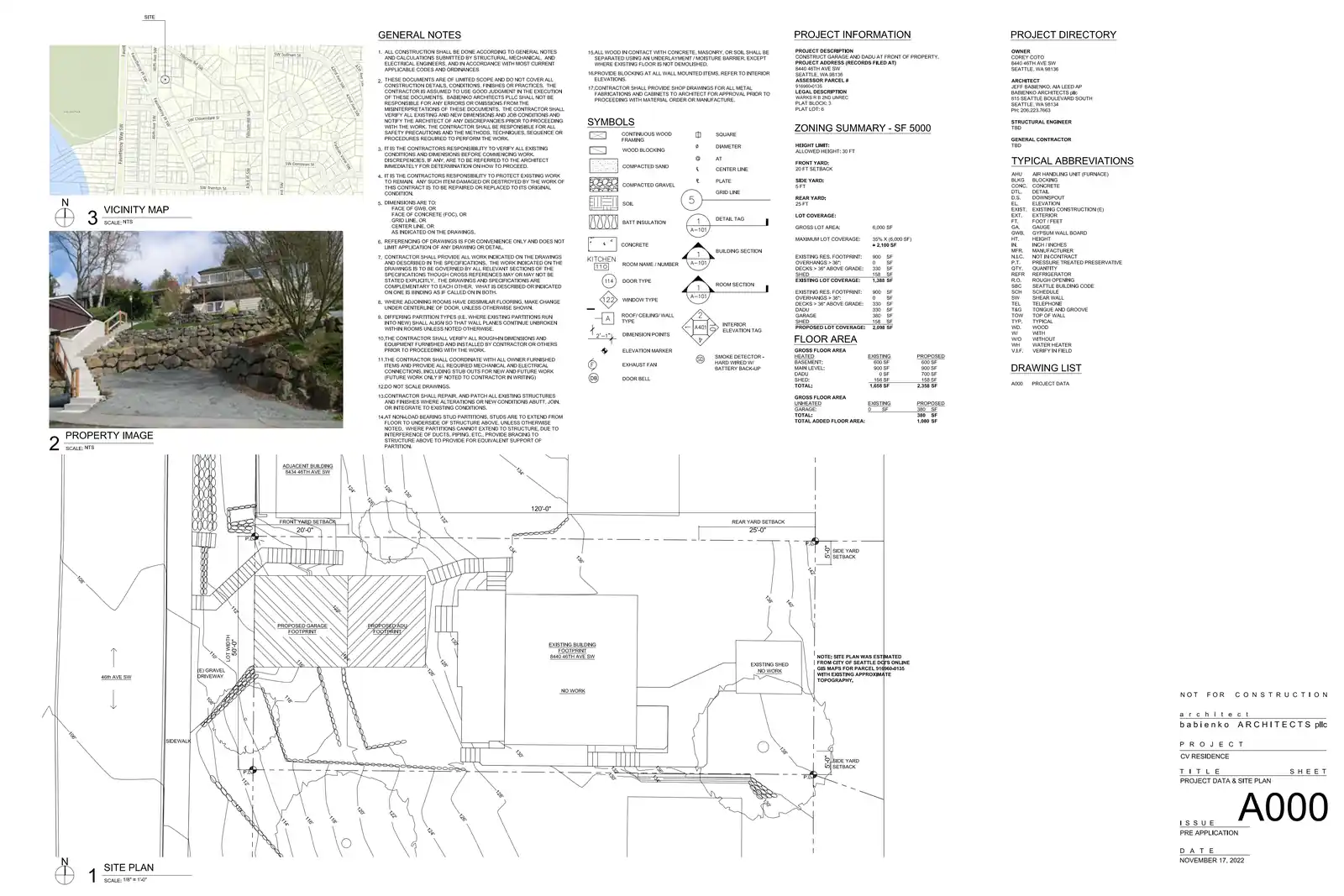 Site plan for 8440 46th Ave SW