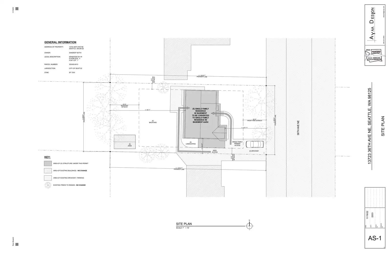Site plan for 13723 36th Ave NE