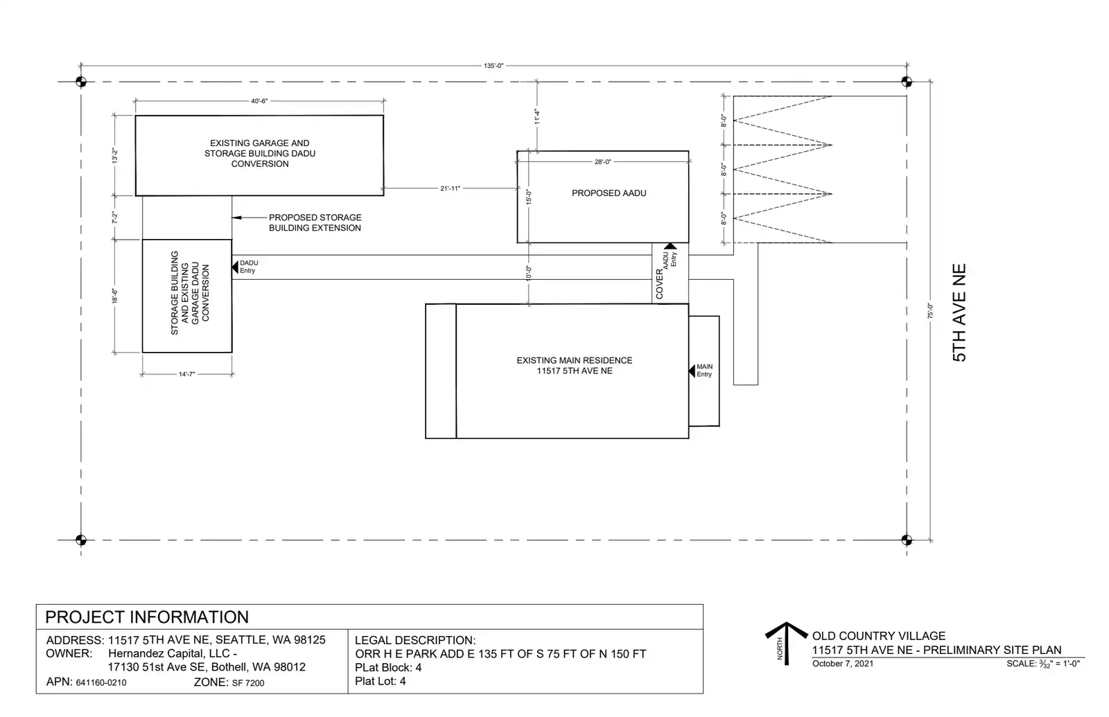 Site plan for 11517 5th Ave NE