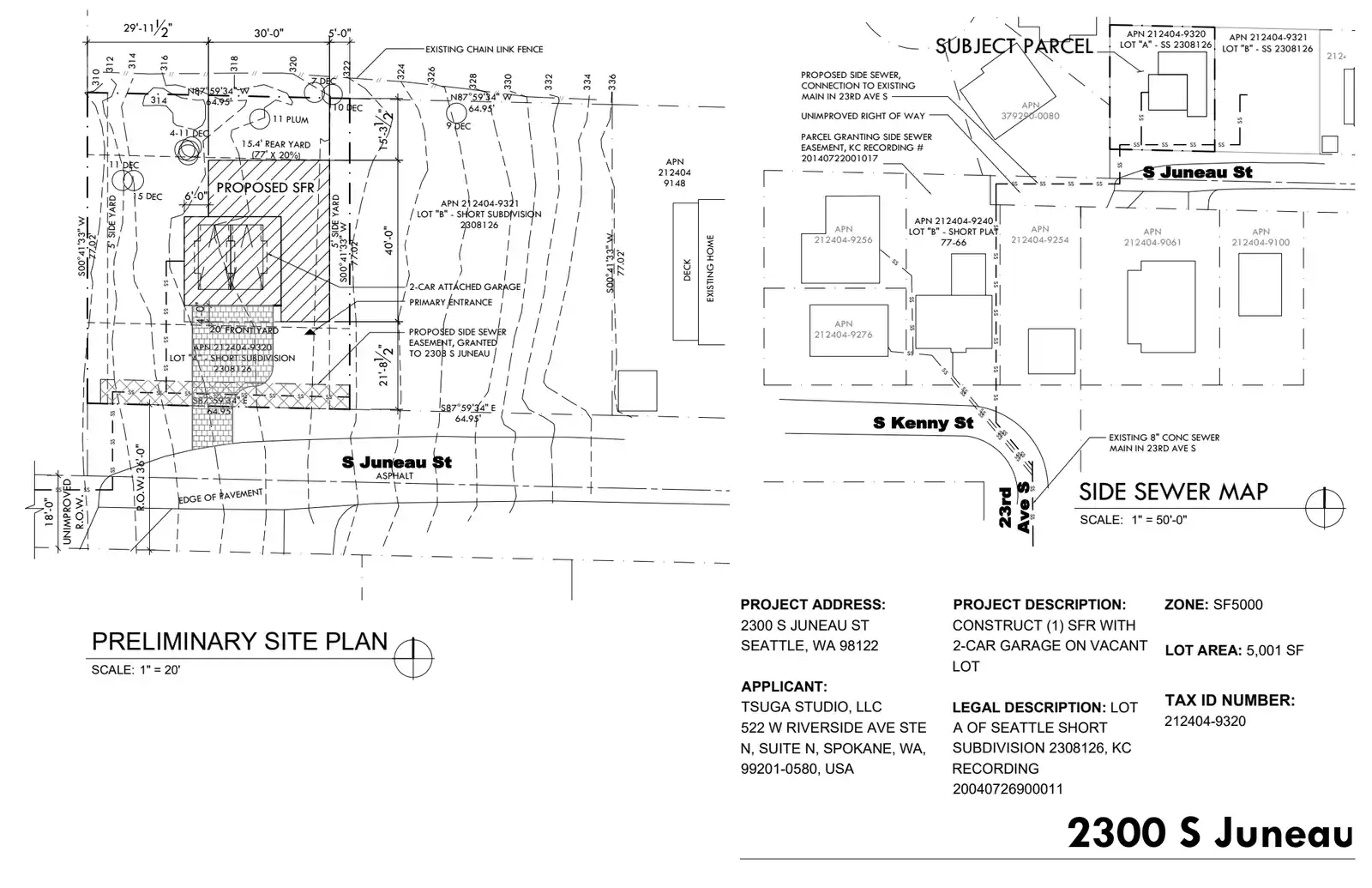 Site plan for 2300 S Juneau St