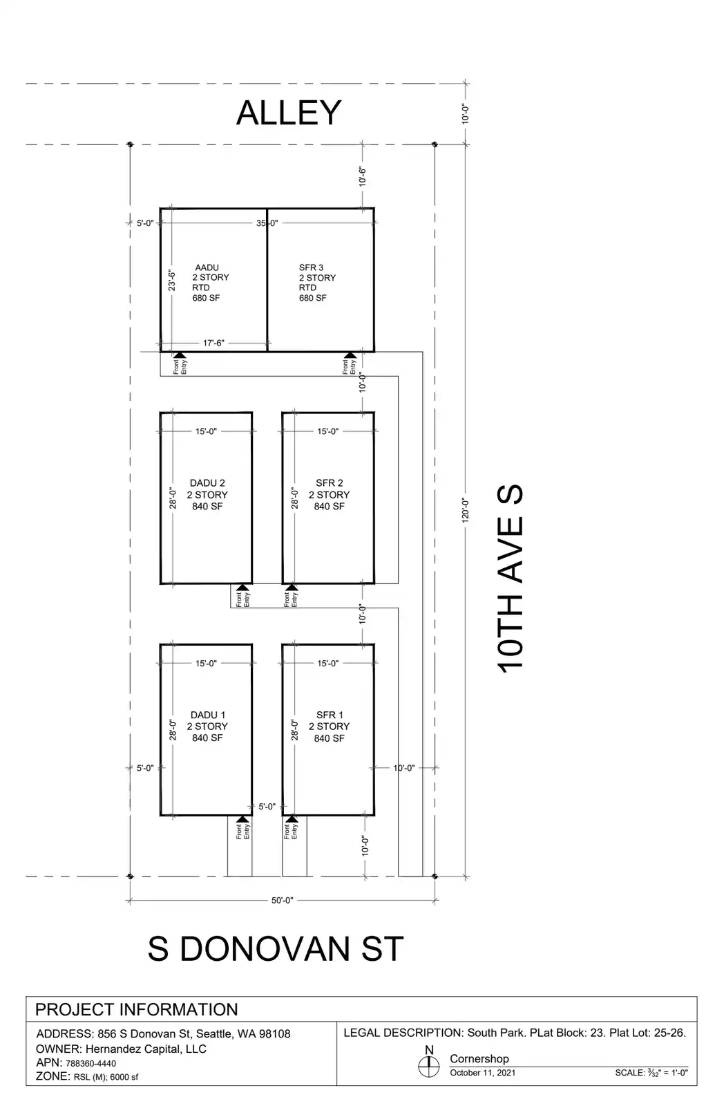 Site plan for 856 S Donovan St