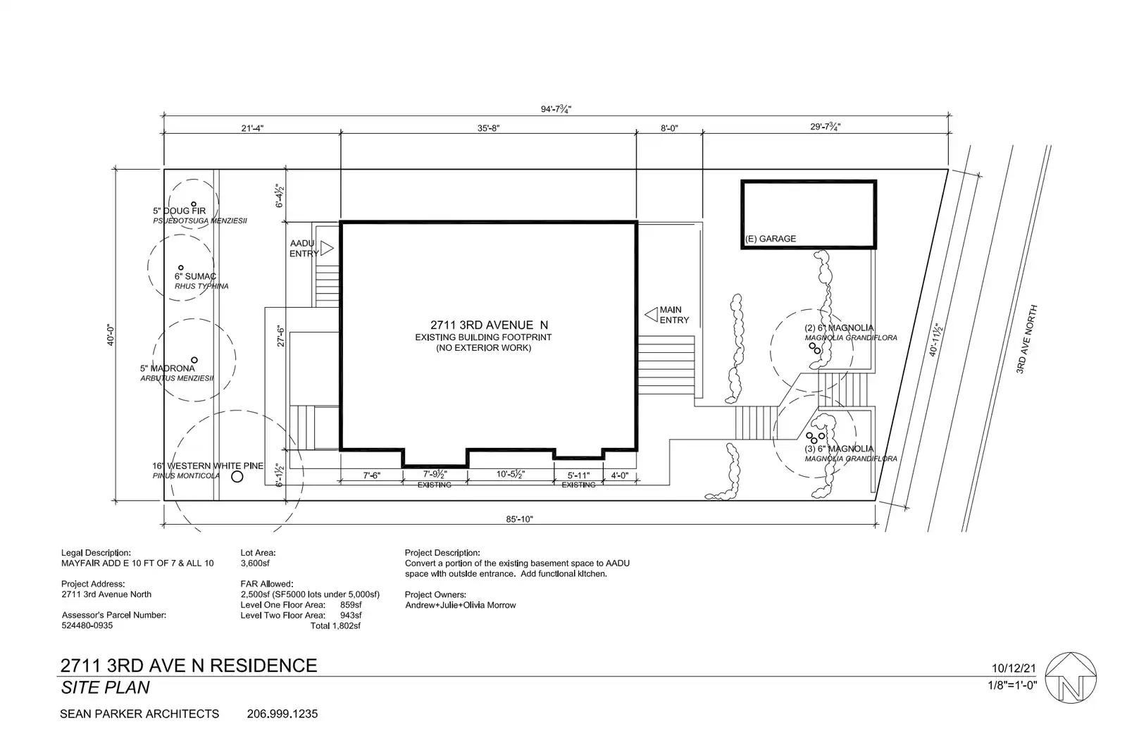 Site plan for 2711 3rd Ave N