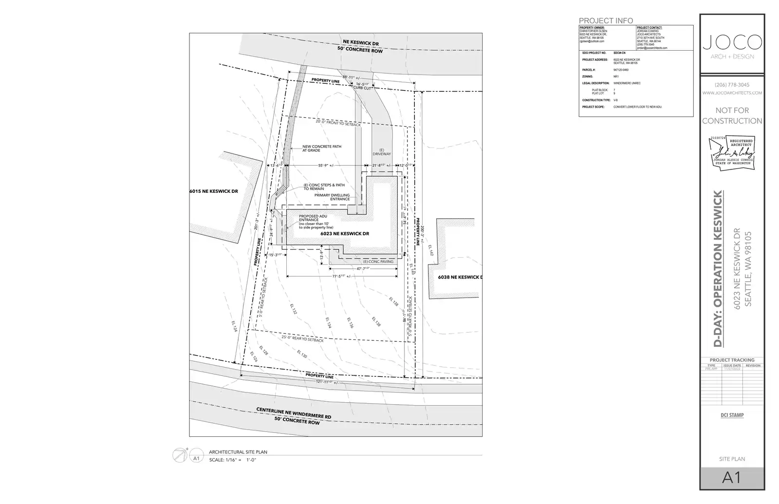 Site plan for 6023 NE Keswick Dr