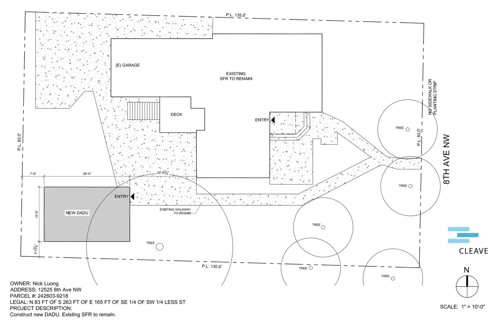 Site plan for 12523 8th Ave NW
