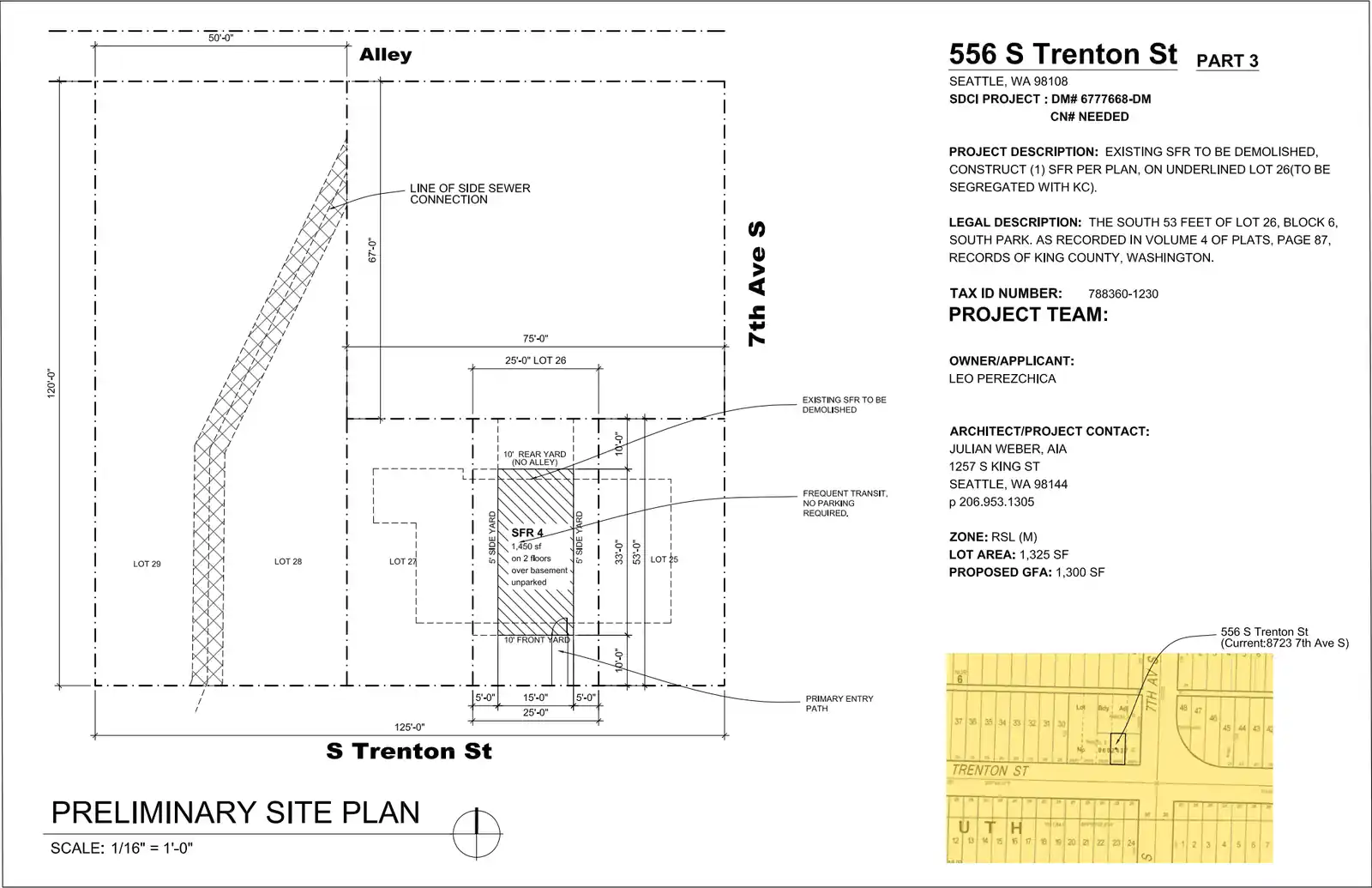 Site plan for 556 S Trenton St