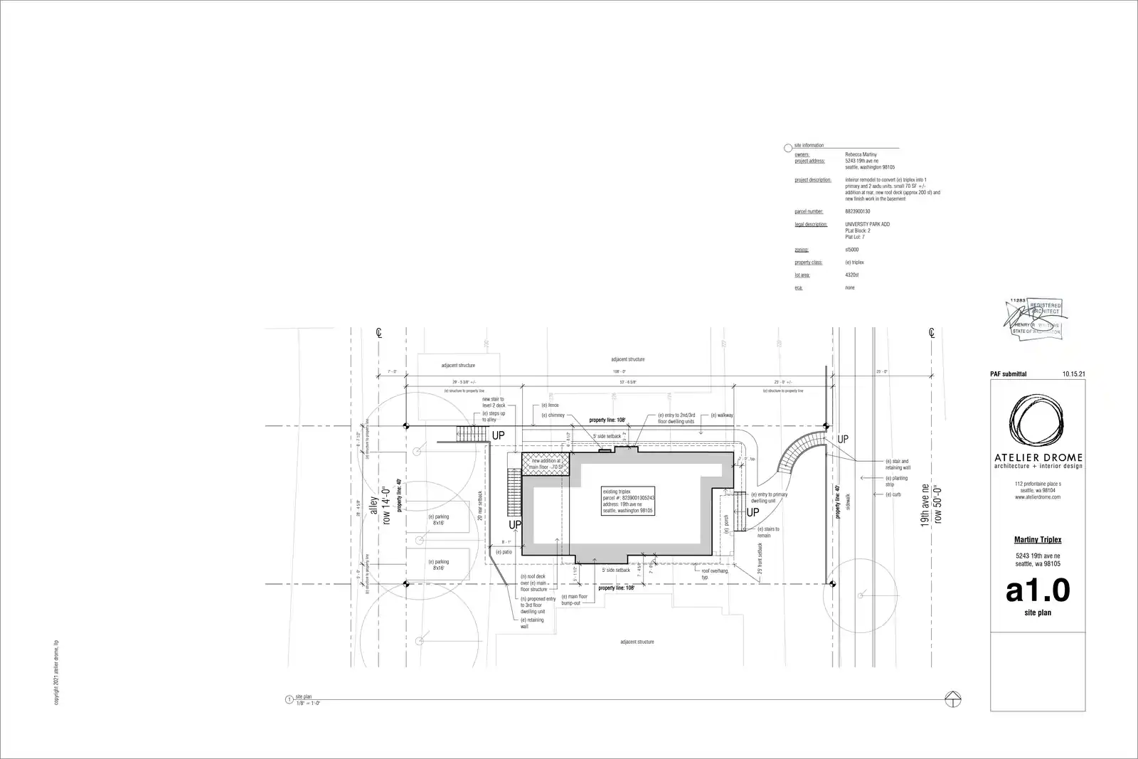 Site plan for 5243 19th Ave NE